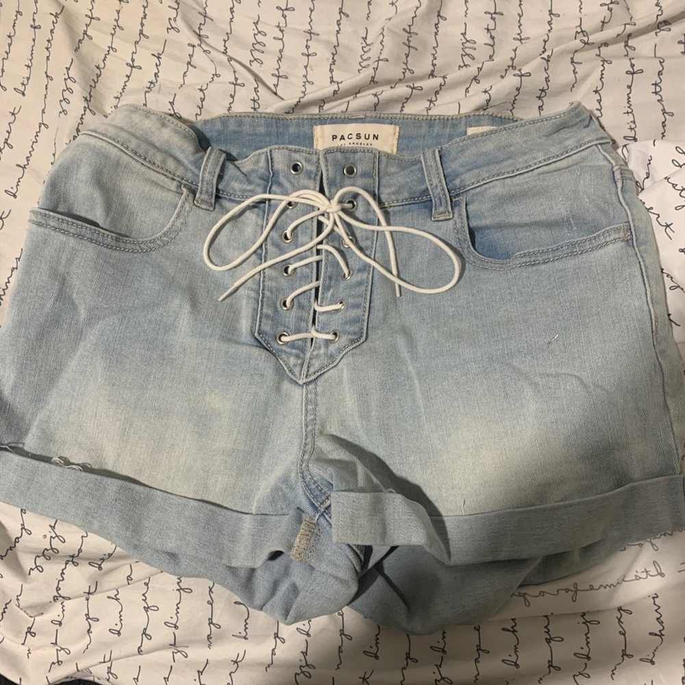 PACSUN high waisted lace up shorts